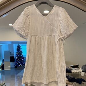 H&M Cream Textured Mini Dress NWT